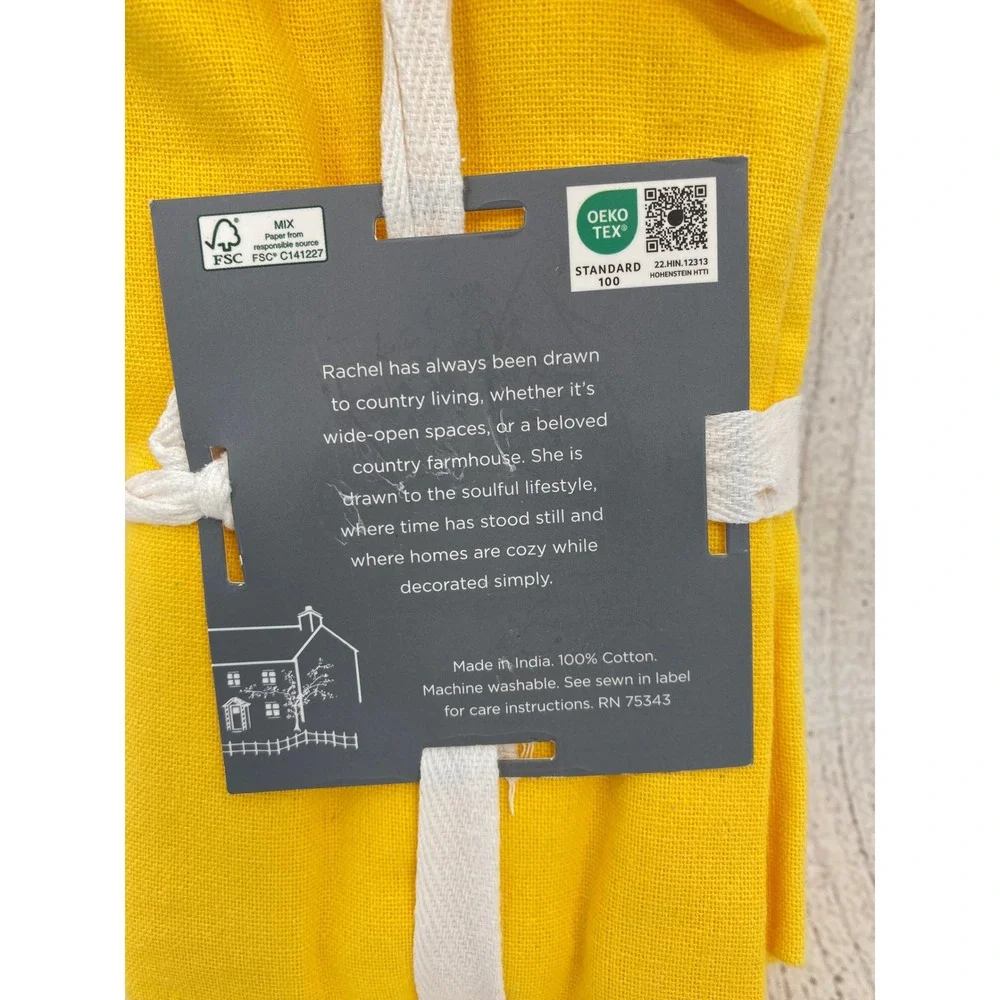 The Farmhouse by Rachel Ashwell Napkins (Set of 12) Yellow Cotton Sunny Colorful